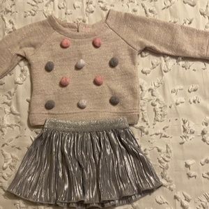 Cat and Jack Sweater and skirt set in 3-6 months